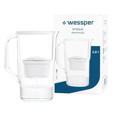 Wasserfilter Kanne Kunststoff 2,8 l Wessper D1 SOLID mit 1-10 Kartuschen weiß