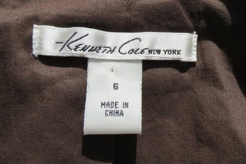 NEU NEU MIT ETIKETT $ 139 Kenneth Cole NY braun Baumwolle + Metall Urban Safari Jacke Oberteil S US 6 - Bild 5 von 6