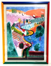 David Hockney Large Poster Print Painted Metal Frame 29x39