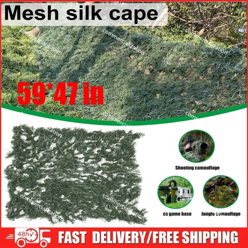 59*47inch Woodland Camo Jungle Camouflage Net Ghillie Suit Hat Hunting Blind - Picture 2 of 17