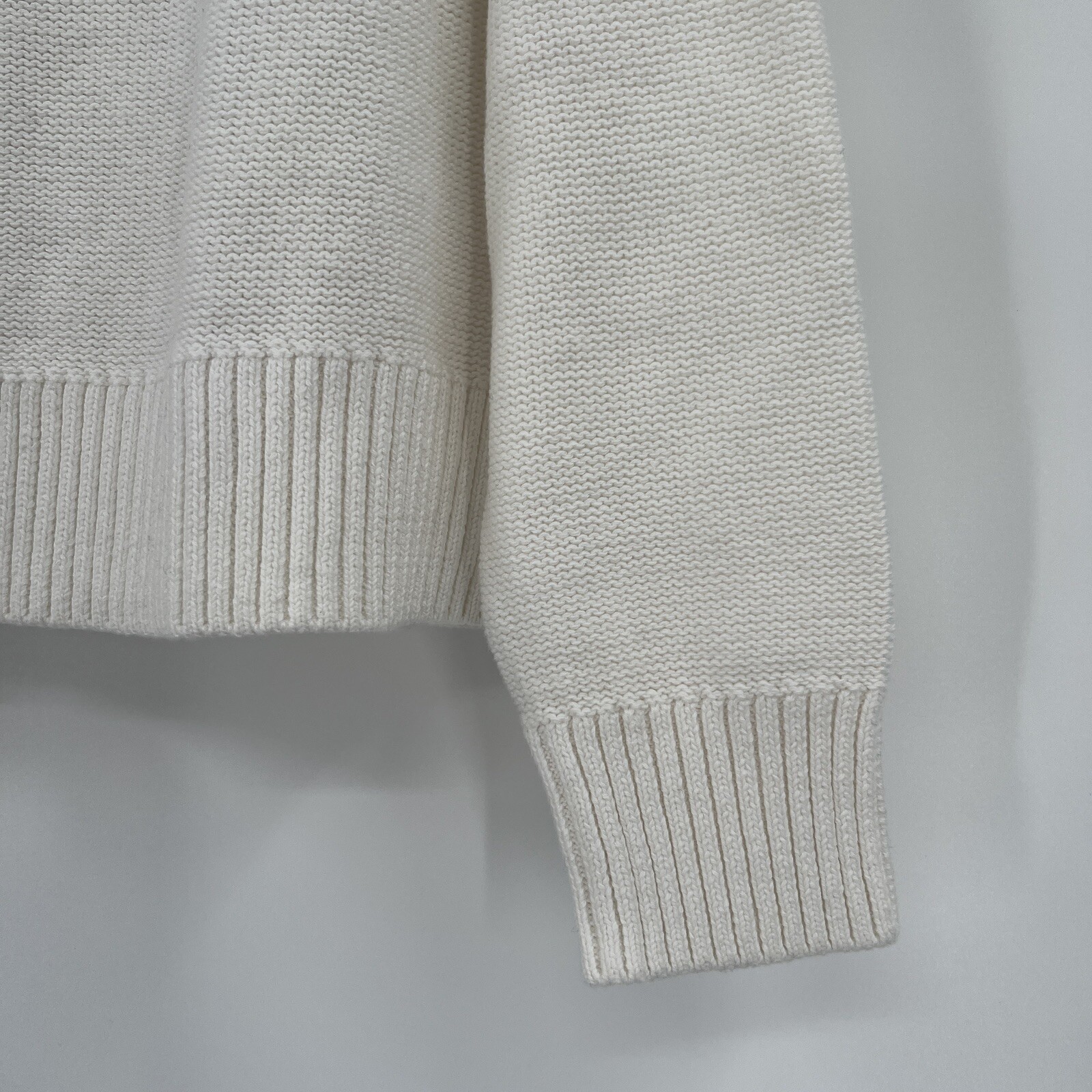 Quince Women's Ivory Cropped Cardigan sz M 100 Organic Cotton Button