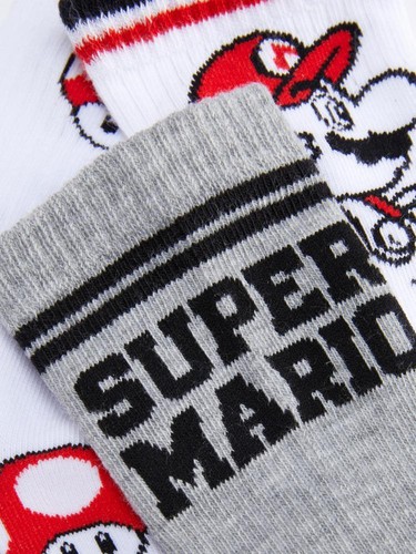 Super Mario Ankle Socks 3 Pairs Age 3-11+ - Picture 2 of 2
