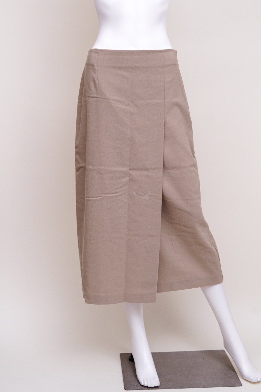 Tiramisu beige spandex stretch side zipper closure maxi skirt 8P