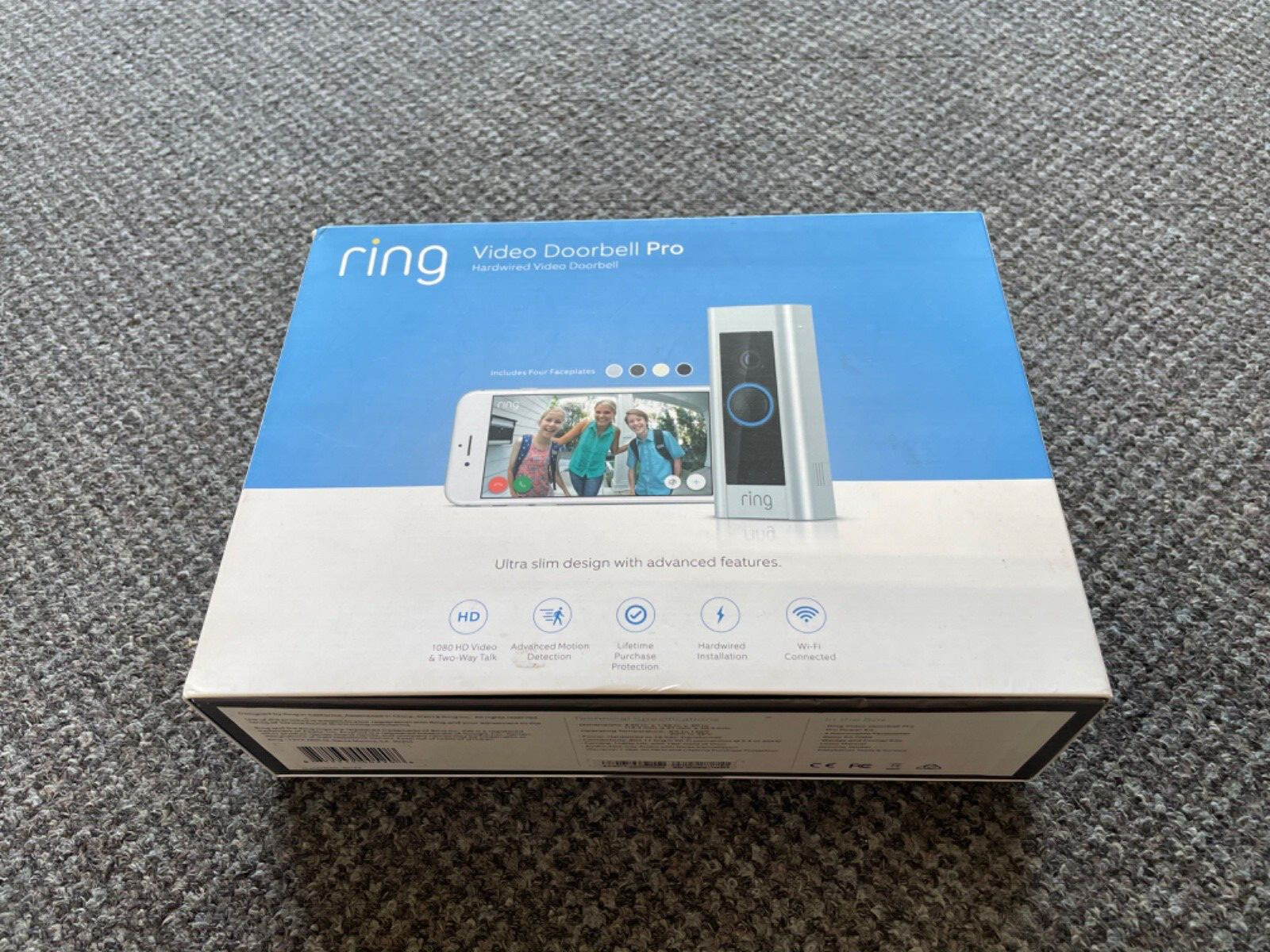 RING Video DOORBELL PRO WiFi Hardwired w/Interchangeable pla