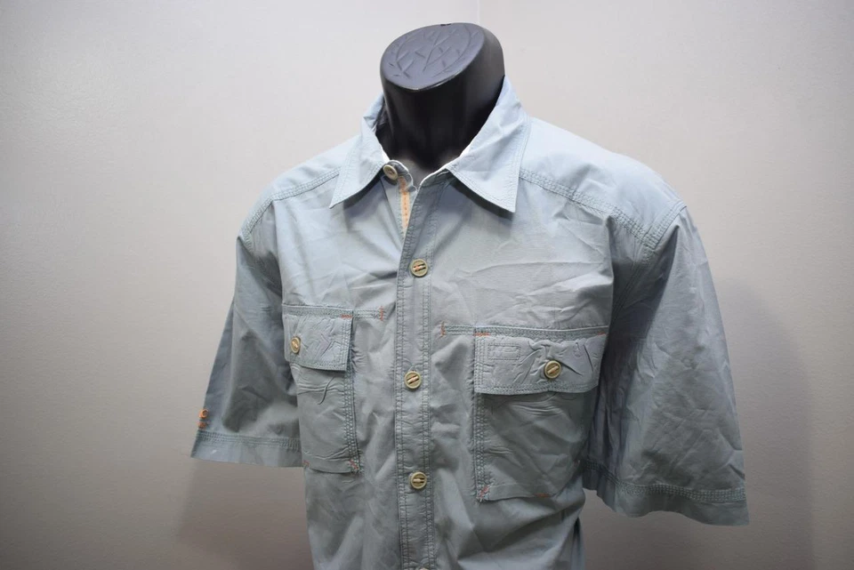 39456 Camisa Masculina Crocs Croslite Manga Curta Relaxada Ventilada Pesca Tamanho Grande - Imagem 3 de 4