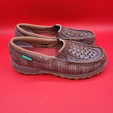 ECO Twisted X Womans Woven Leather Slip-On Driving Moccasin Size 7.5