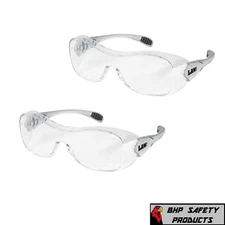 CREWS OG110AF LAW OTG OVER THE GLASS SAFETY GLASSES CLEAR ANTI-FOG LENS (2 PAIR)