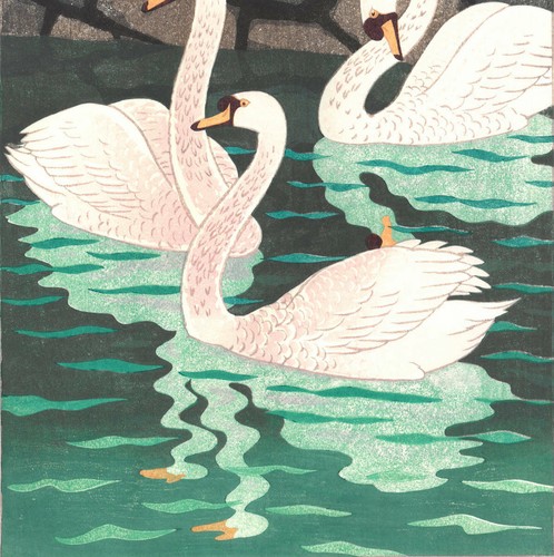 Kasamatsu Shiro Vintage Woodblock Print Spring at the Moat - Picture 8 of 10
