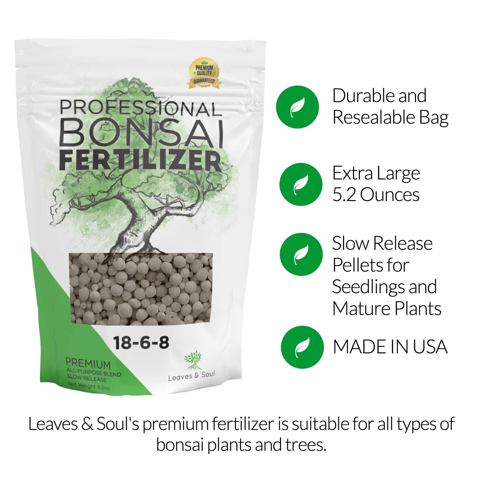 Leaves and Soul Bonsai Fertilizer Pellets 1868 Slow Release Pellets