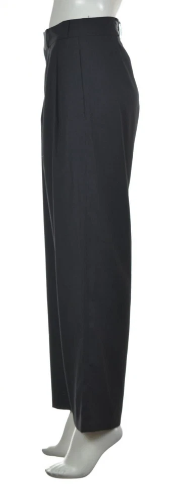 Pantalones de vestir Lux para mujer talla 8 negros a rayas pierna recta pantalones poliéster Foto 3 de 4