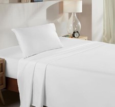 California Design Den Soft 100 Cotton Sheets Twin XL Set, Bright White