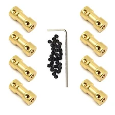 8pcs Brass Shaft Coupling Joint Connector with Screws for Small Motor 3.17mm