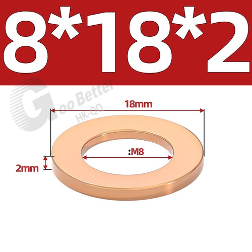 Copper Sealing Washers Metric - M3 M4 M5 M6 M8 M10 M12 M14-M60 Sump Plug Washer - Picture 50 of 130