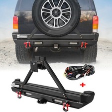 Off-road Rear Bumper Led Lights Tire Carrier Wire For 1989-2001 Jeep Cherokee Xj