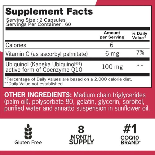 Ubiquinol CoQ10 100mg - Superior Absorption, Powerful Antioxidant, Heart Health - Picture 2 of 13