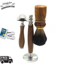 Shaving  Grooming Set Brown Safety  SilverTip Badger Brush Men's Kit Gift