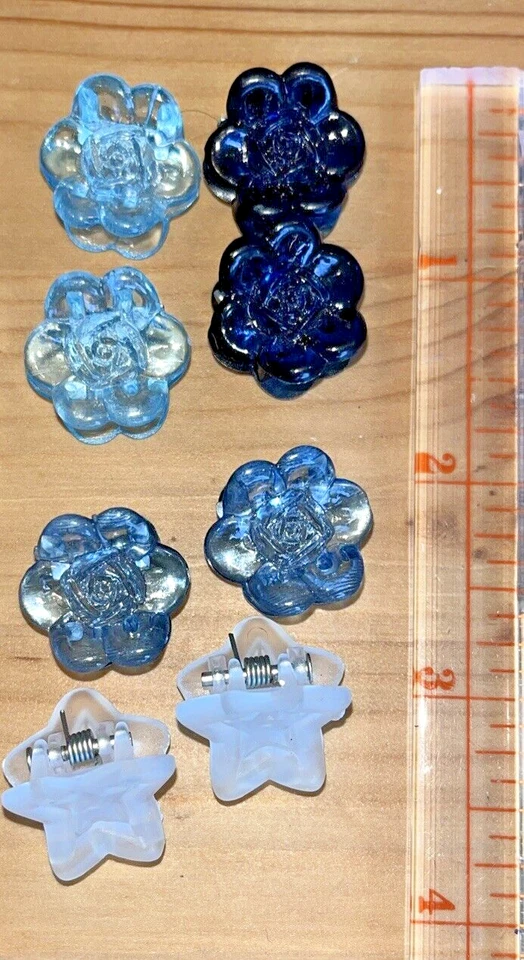 VTG Y2K Butterfly Style Mini Hair Claw Clip Flower Heart Color Festival 90's  - Image 4 of 4