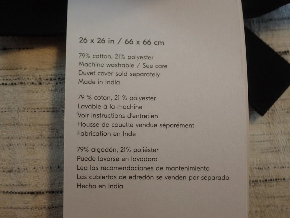 NUEVO CON ETIQUETAS WEST ELM EURO SHAM 26x26 LAVADO MELANGE JACQUARD 79% ALGODÓN 21% POLIÉSTER Foto 3 de 4