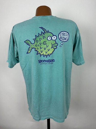 Bonaire Niederländische Antillen T-Shirt L Chill Blowfish Kugelfisch Karibik türkis - Bild 7 von 12