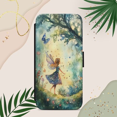 FAIRY GIRL FLORAL HANDYHÜLLE FÜR IPHONE SAMSUNG PIXEL FLIP WALLET HANDYHÜLLE