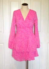 Jopna Women's Mini Dress Size S Pink All Over Print Cottagecore Feminine Boho