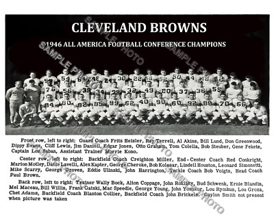 1946 CLEVELAND BROWNS AAFC WESTERN CONFERENCE CHAMPIONS TEAM 8X10 PHOTO 