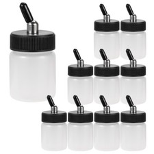 OPHIR 10X 22CC Dual Action Plastic Airbrush Bottle Jars with Rubber Caps