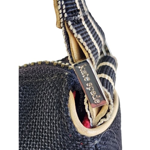 Kate Spade Black Linen Canvas with Ivory Trim Baguette Shoulder Bag - Picture 6 of 9