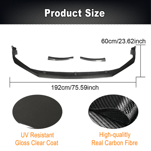 For Porsche Panamera 971 2017-2019 REAL CARBON Front Bumper Lip Splitter Spoiler - Picture 7 of 12