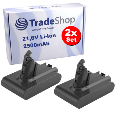 2x Li-Ion Akku 2,5Ah für Dyson DC62 Up Top DC72 DC74 DC74 Animal V6+ V6 Absolute