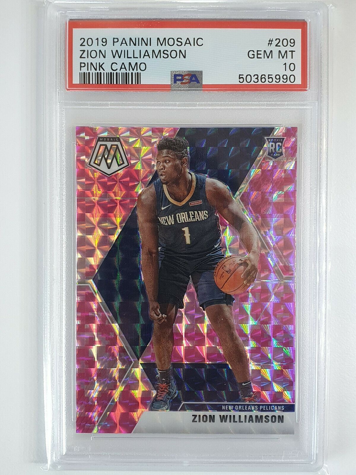 2019 Panini Mosaic Zion Williamson Rookie #209 PINK CAMO Prizm - PSA 10 |  eBay