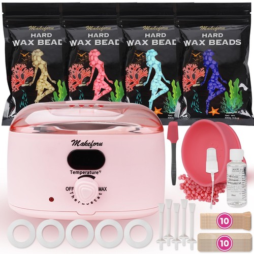 Brazilian Waxing Kit - Bikini & Full Body Hair Removal with Digital Warmer, 4...