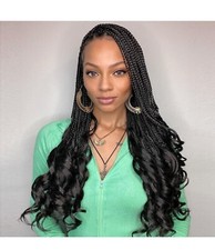Curly Box Braids Crochet Hair Pre Looped Long Goddess Box Braid Crochet Hair
