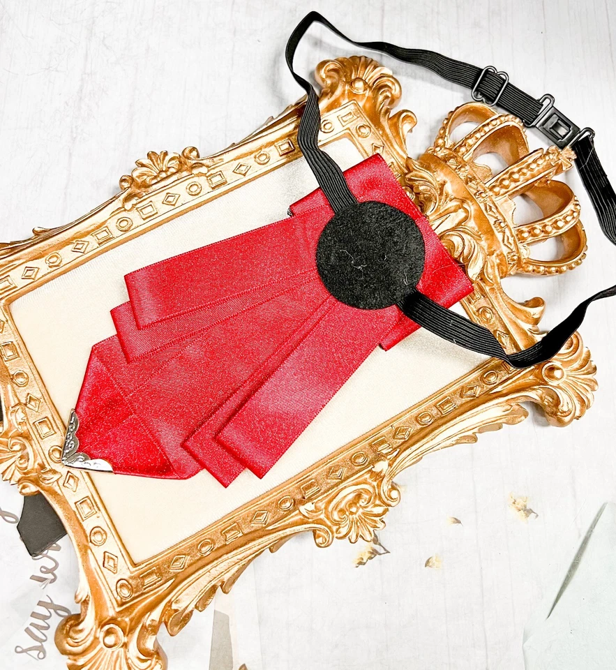 Pajarita roja, corbata de evento formal, corbata de cristal negro, corbata ajustable Foto 4 de 4