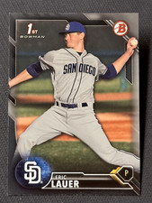 2016 Bowman 1st PROSPECT ROOKIE BLACK BORDER Eric Lauer 025/499