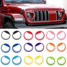 Front Headlight Lamp Trim Cover Decors Accessories For 2024+ Jeep Wrangler JL JT