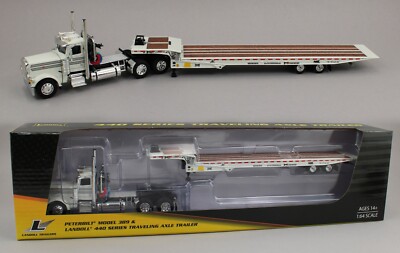 DCP 1:64 *WHITE* Peterbilt 389 Day Cab Semi w/LANDOLL 440