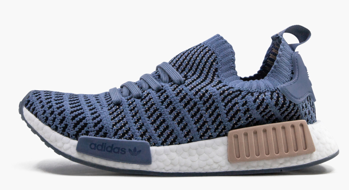 nmd r1 stlt primeknit steel and ash pearl