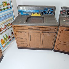 Vintage Wolverine  Sunny Suzy  Metal Toy Kitchen Set Stove, Fridge, Sink RARE