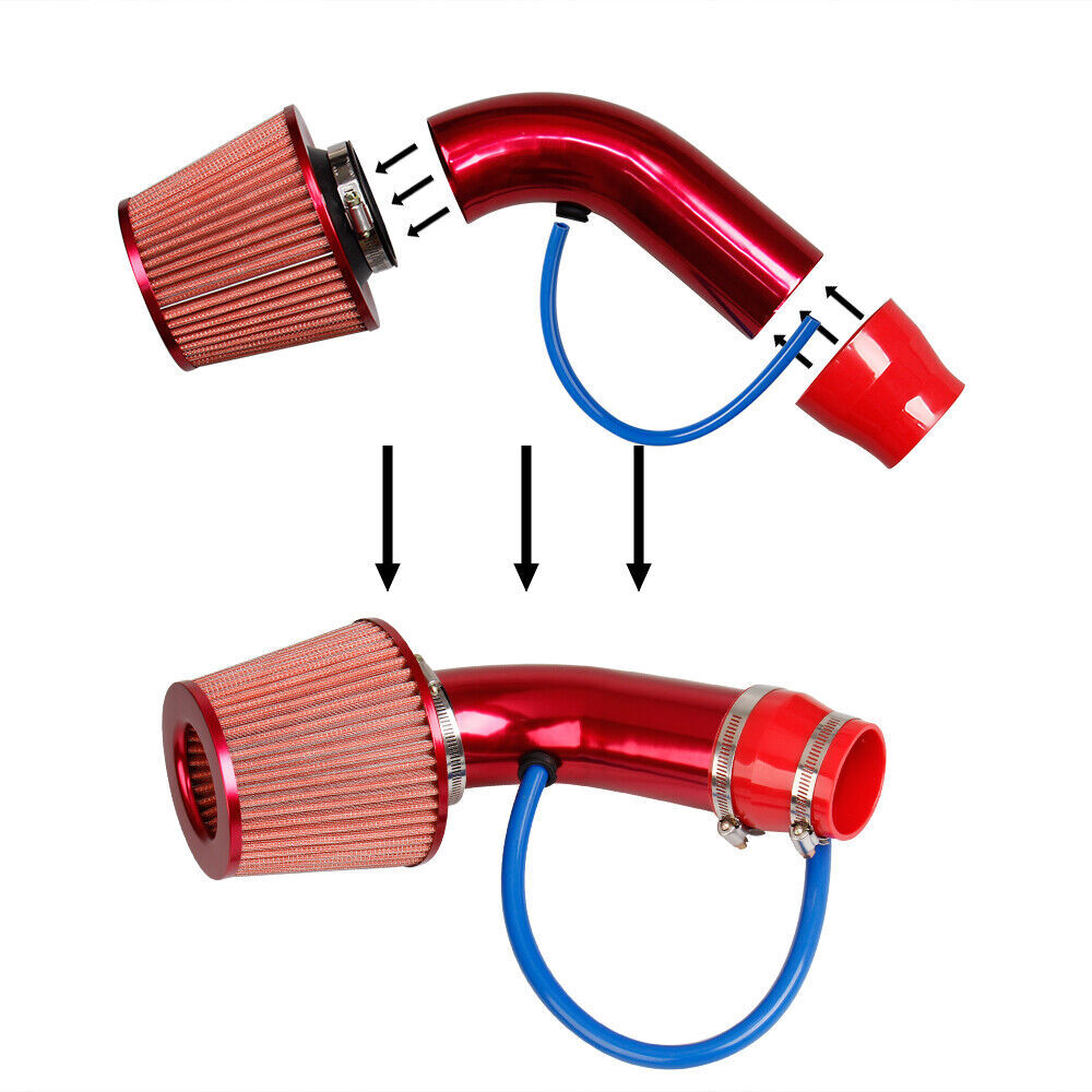 3" 76mm Car Cold Air Intake Filter Induction Kit Pipe Power Flow Hose System New