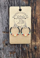 Native American Fine Jewelry small beaded hoop earrings handmade 11/0 seed beads