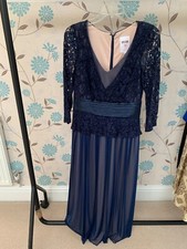 NAVY EVENING FORMAL OCCASION MAXI PARTY DRESS SIZE 10