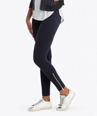 NWT Spanx Small Look At Me Now Seamless Side Zip Leggings Black #U966