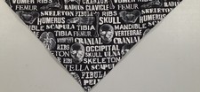 Buster Brown Dog Bandana, Halloween, Black, Skulls, Skeletons, Bones, XS,S, M, L