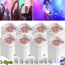 8PCS 6x18W Wireless Par Light Battery Powered RGBWA UV 6 LED Uplight DMX Stage