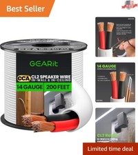 Flexible 200ft 14/2 Speaker Wire - Copper Clad Aluminum for Home Audio Systems