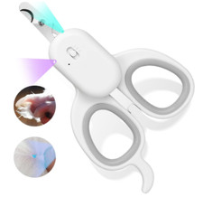 Pet Nail Clipper with LED  UV Light, Cat Claw Trimmer w/ Ultra Bright LED Light