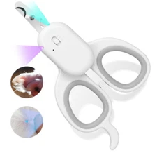 Pet Nail Clipper with LED & UV Light, Cat Claw Trimmer w/ Ultra Bright LED Light