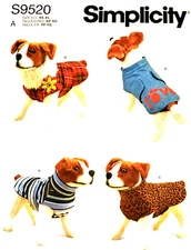 Simplicity 9520 Dog Coats Sewing Pattern *NEW*