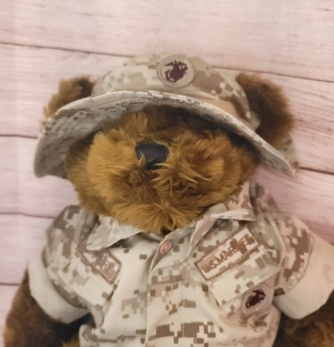 Vintage 1989 New Bear Forces Of America Camo Soldier Marines Plush 18” barrere - Picture 7 of 7